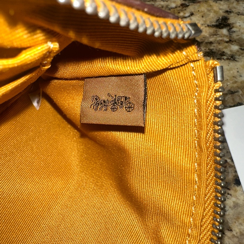 Coach Mustard/ Carmel Leather Wristlet - Picture 5 of 7